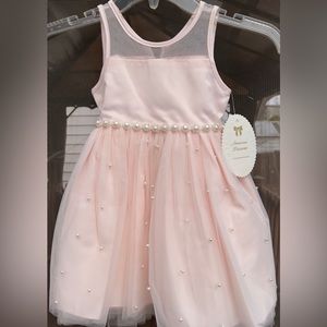 American Princess Easter Spring Dress 3T Elegant Light Pink Blush With Jewels